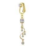 Premium Luxurious Crystal Fake Piercing Belly Ring - Amazon Trending Non-Piercing Navel Clip
