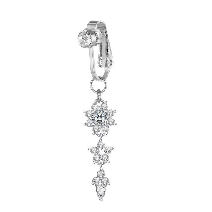 Premium High-End Fake Belly Clip - Luxurious European Fashion Clip-On Navel Studs