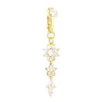 Premium High-End Fake Belly Clip - Luxurious European Fashion Clip-On Navel Studs