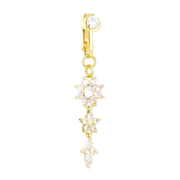 Premium High-End Fake Belly Clip - Luxurious European Fashion Clip-On Navel Studs
